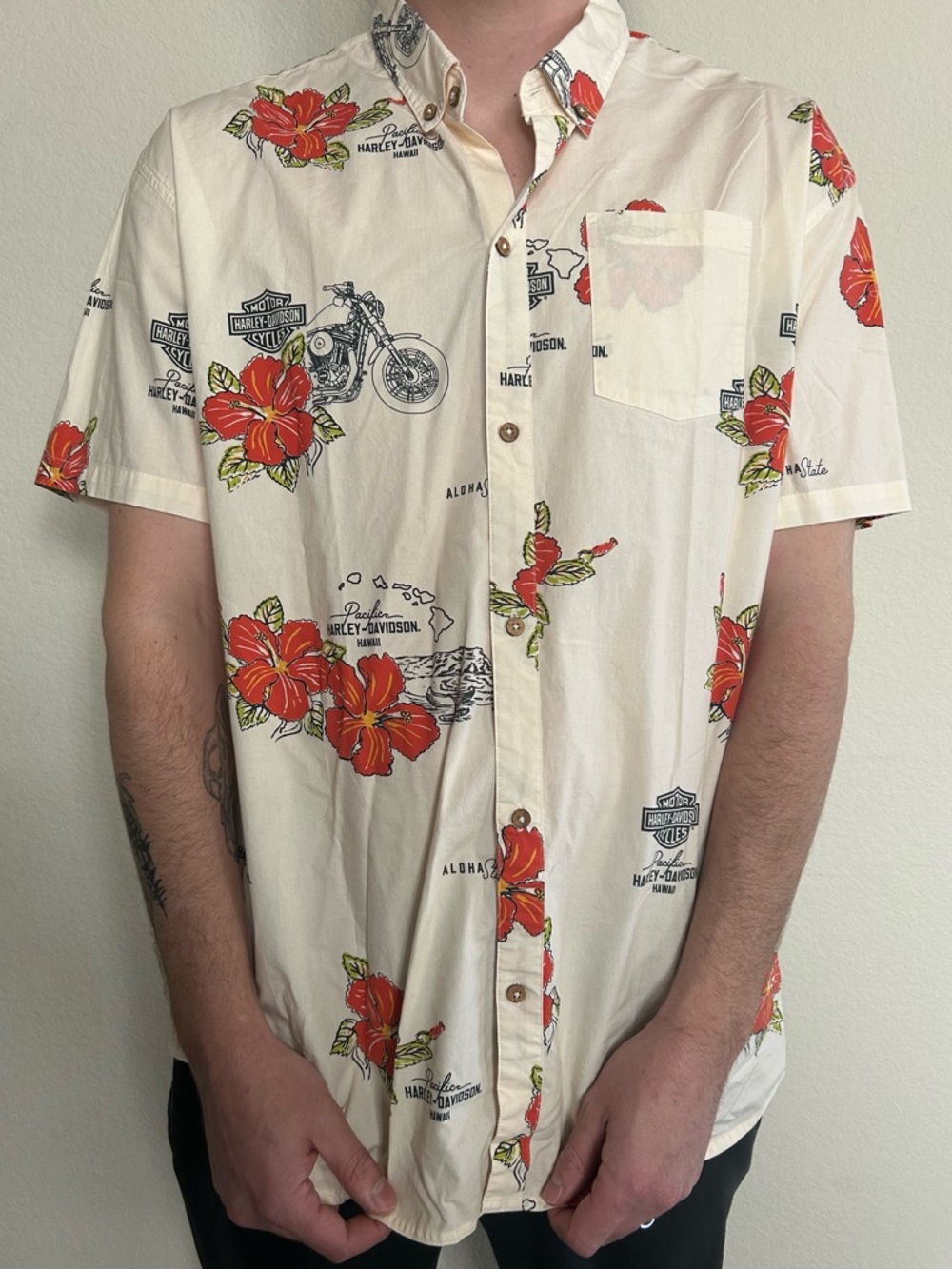 Harley-Davidson Mens Limited Edition Hawaii Aloha Short Sleeve Shirt Size XXL